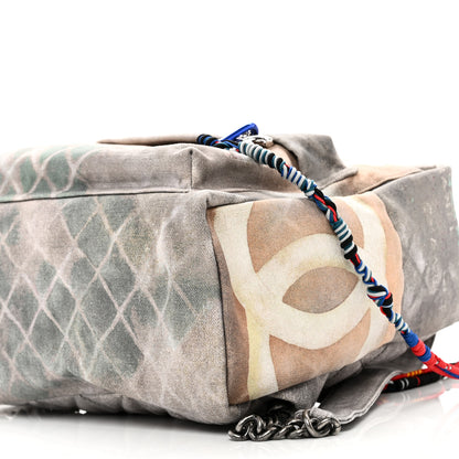 Chanel Graffiti Printed Canvas Medium Backpack Grey 9 of 9