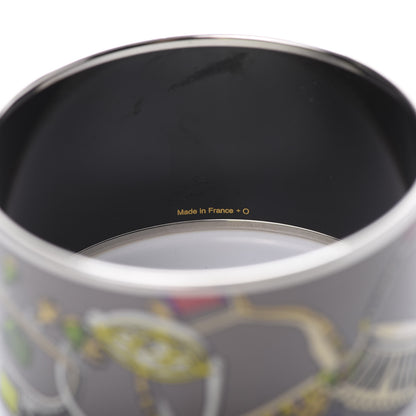 Hermes Enamel Printed Extra Wide Concours d'Etrier Bracelet 65 Taupe 5 of 5