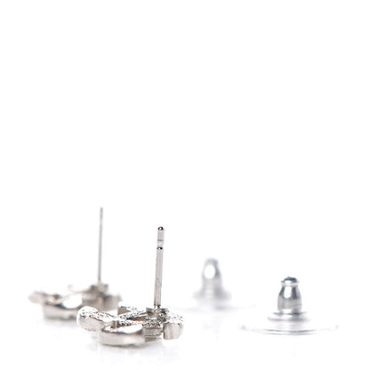 Chanel Crystal CC Earrings Silver 3 of 5