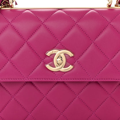Chanel Lambskin Quilted Small Trendy CC Dual Handle Flap Bag Dark Pink 8 of 10