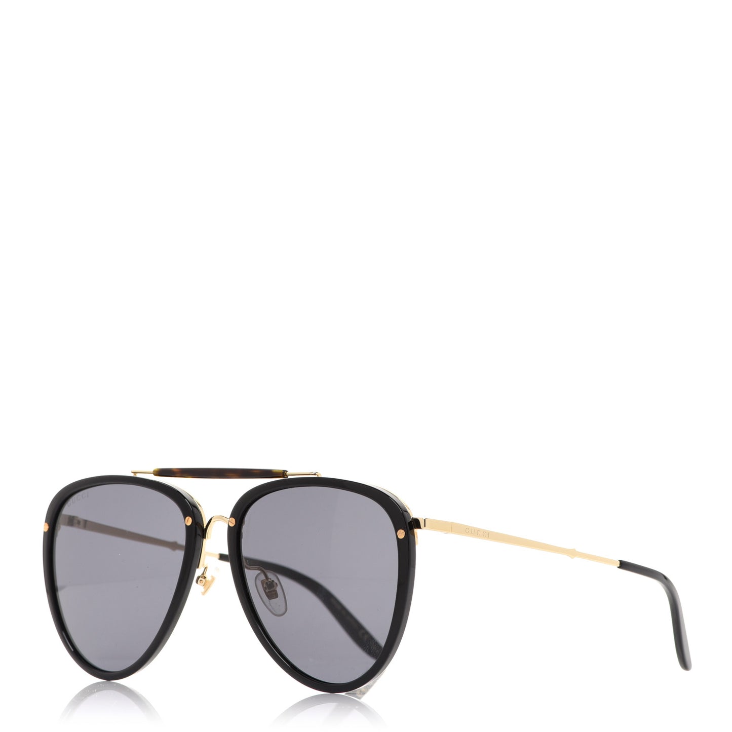 Metal Aviator Sunglasses GG0672S Black Gold