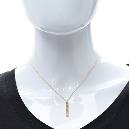 Tiffany 18K Rose Gold Diamond Atlas Bar Pendant Necklace 3 of 4