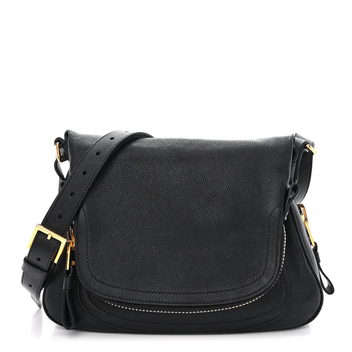 Tom Ford Grained Calfskin Medium Jennifer Crossbody Bag Black 1 of 14