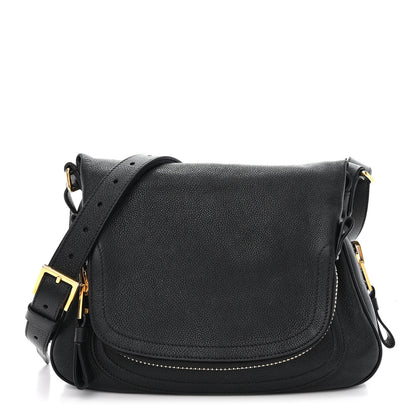 Tom Ford Grained Calfskin Medium Jennifer Crossbody Bag Black 1 of 14
