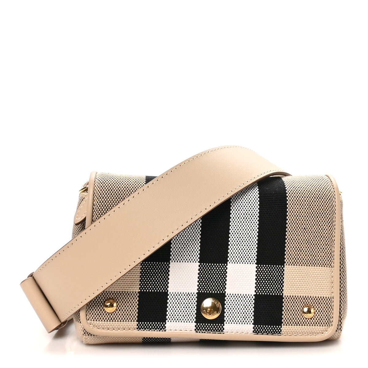 Burberry Canvas Check Hackberry Crossbody Bag Soft Fawn 1 of 8