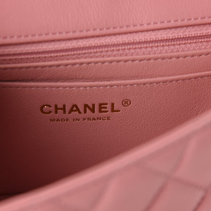 Chanel Lambskin Quilted Mini Rectangular Flap Pink 7 of 10