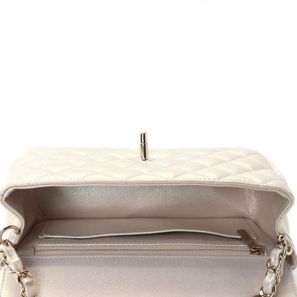 Chanel Iridescent Lambskin Quilted Mini Rectangular Flap Ivory 5 of 11
