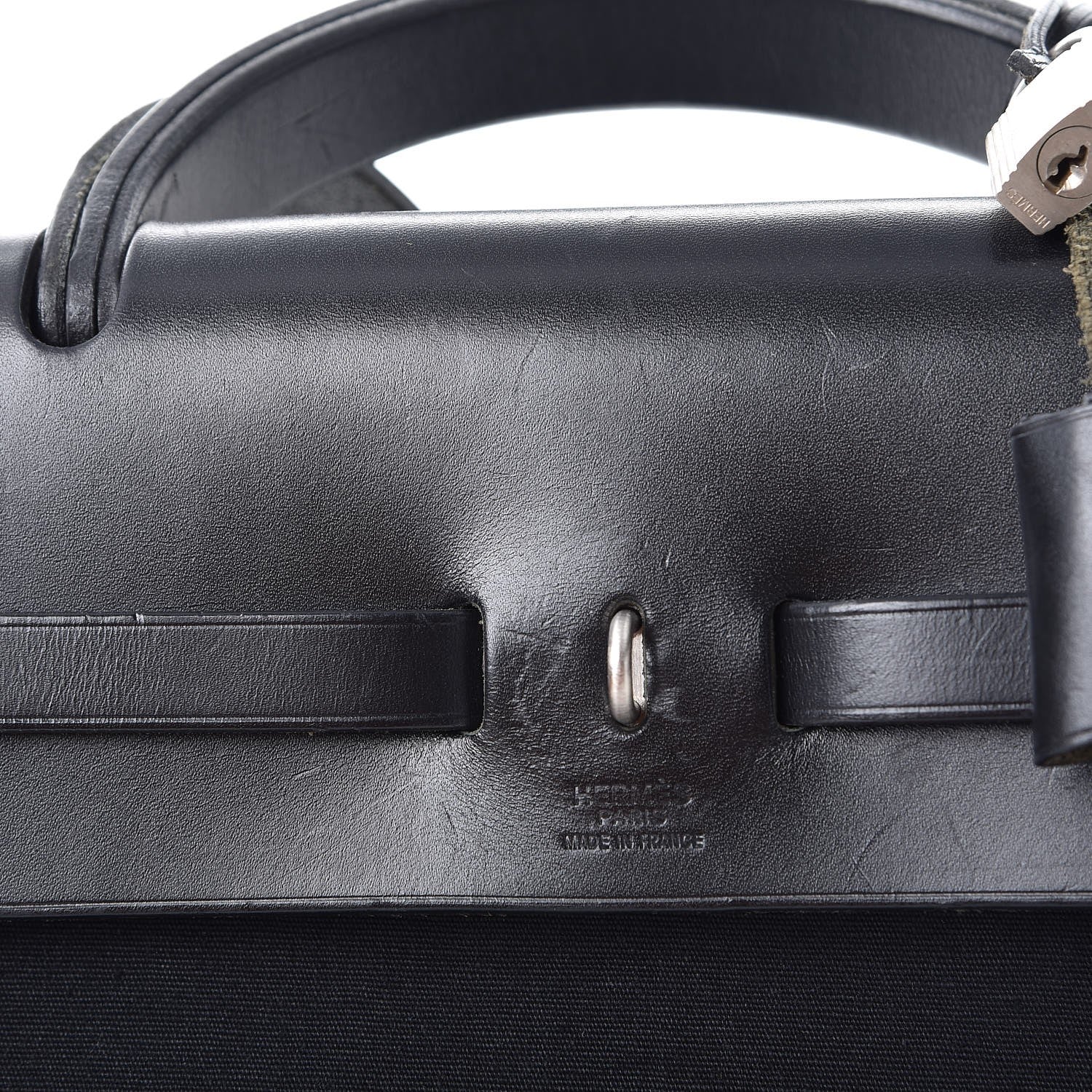 Hermes Toile Vache Calfskin Herbag 39 MM Black 11 of 22