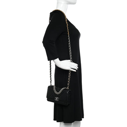 Chanel Lambskin Quilted Chanel 19 Wallet On Chain WOC Black 2 of 16