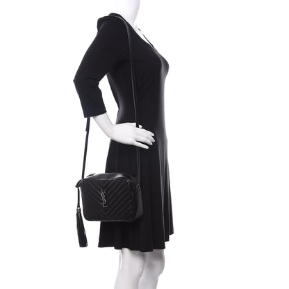Saint Laurent Calfskin Matelasse Monogram Lou Camera Bag Black 2 of 10