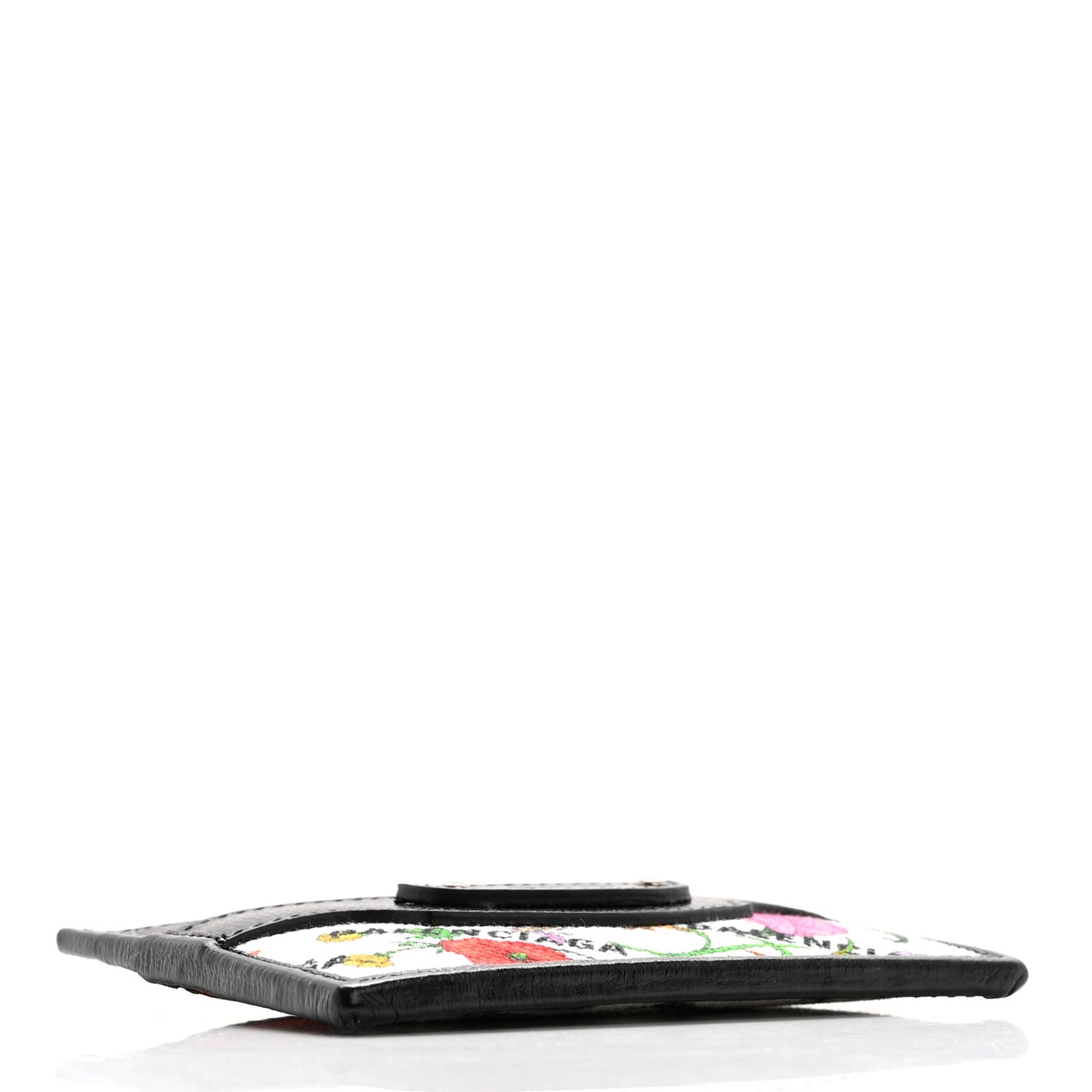 X GUCCI Canvas Azalea Calfskin Flora Logo Print Neo Classic Card Holder White Multicolor Black