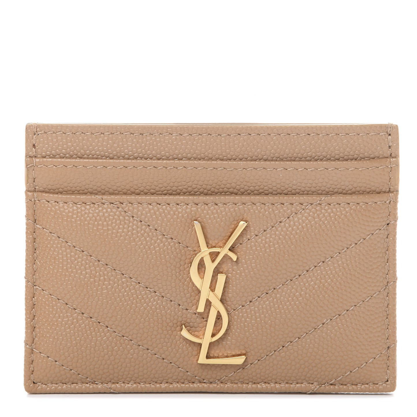 Grain De Poudre Matelasse Chevron Monogram Credit Card Case Cork