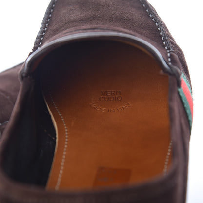 Gucci Suede Web Mens Kanye Driver Loafers 10.5 Cocoa 6 of 11