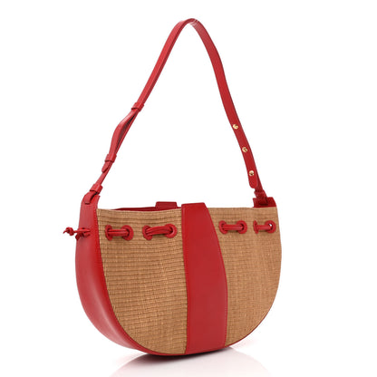 Mansur Gavriel Raffia Calfskin Lilium Bag Flamma 3 of 7