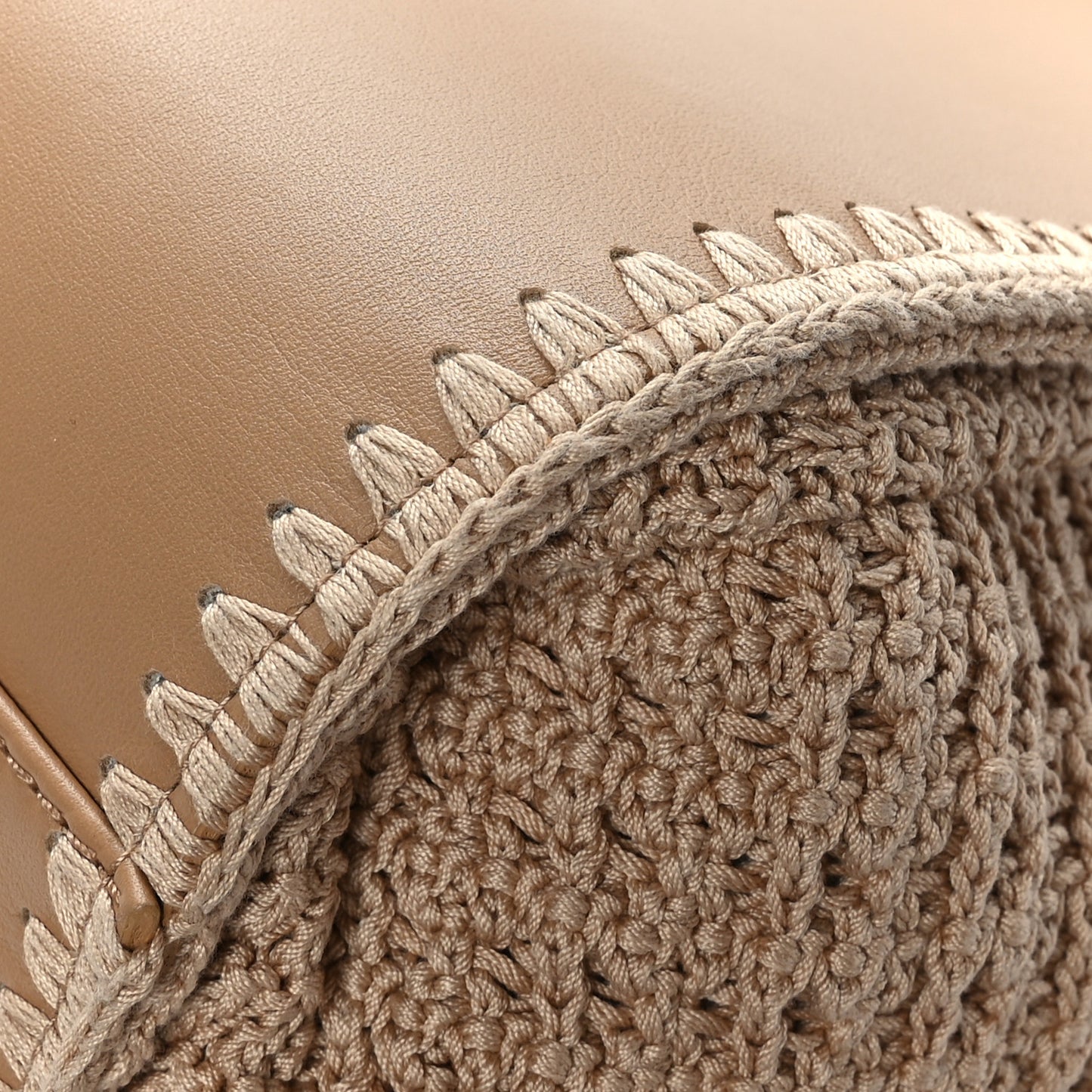 Calfskin Knit Medium Deauville Tote Beige