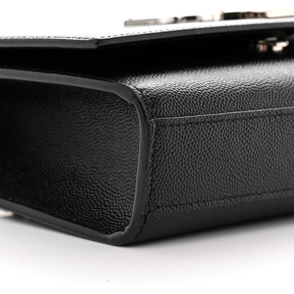 Saint Laurent Grain De Poudre Small Monogram Kate Satchel Black 9 of 11