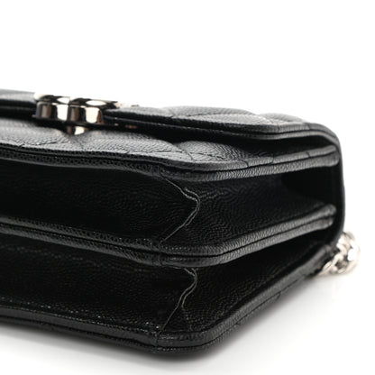Chanel Caviar Quilted Pick Me Up Clutch With Chain Black 9 of 12