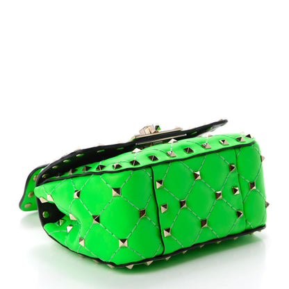 Valentino Garavani Calfskin Micro Rockstud Spike Shoulder Bag Fluo Green 3 of 9
