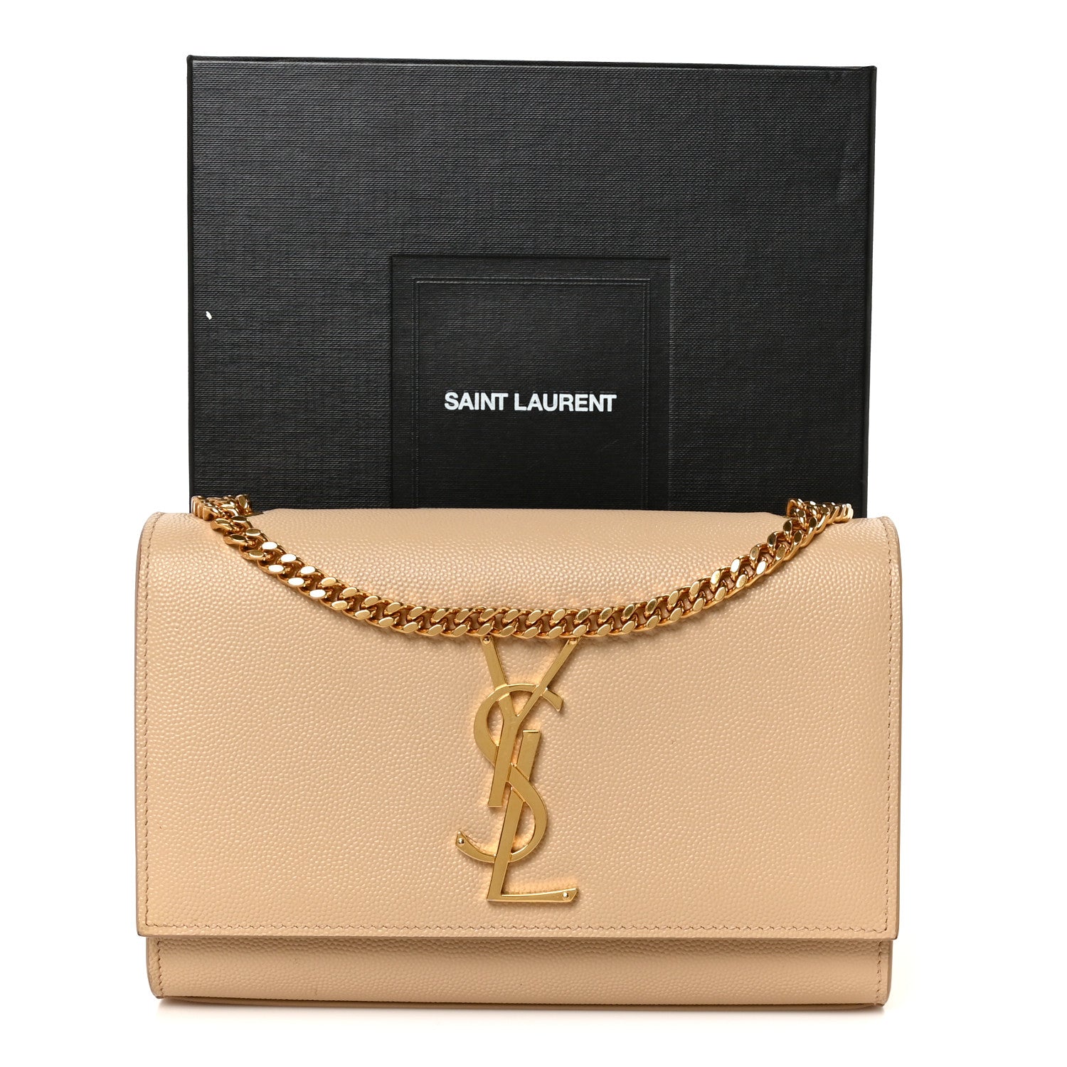 Saint Laurent Grain De Poudre Small Monogram Kate Satchel Nude Powder 12 of 12