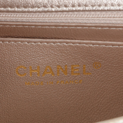 Chanel Metallic Lambskin Perforated Mini Rectangular Flap Light Gold 6 of 7