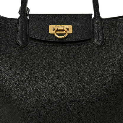 Salvatore Ferragamo Calfskin Travel Tote Black 8 of 10