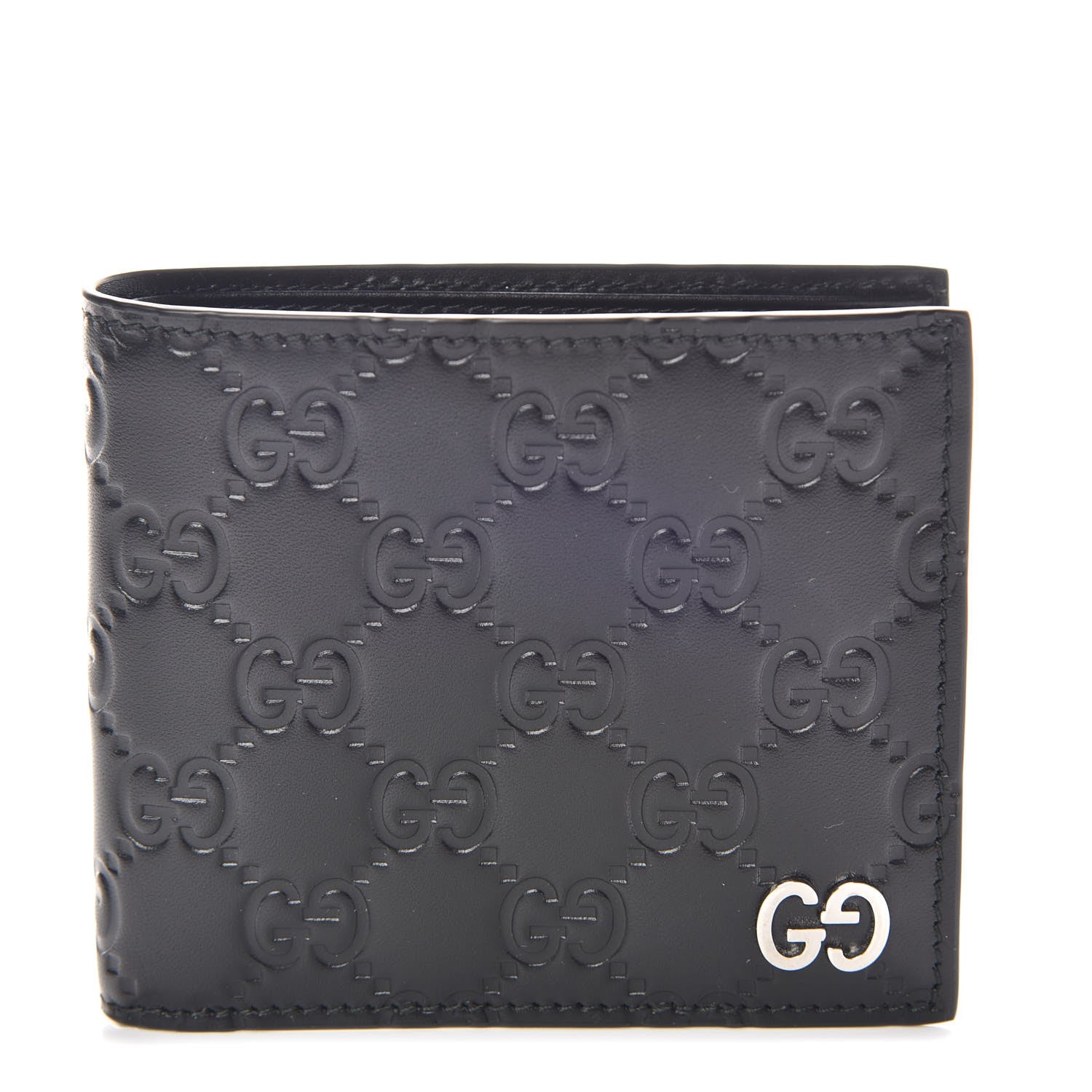 Gucci Guccissima Signature Dorian Bi-Fold Wallet Black 1 of 8