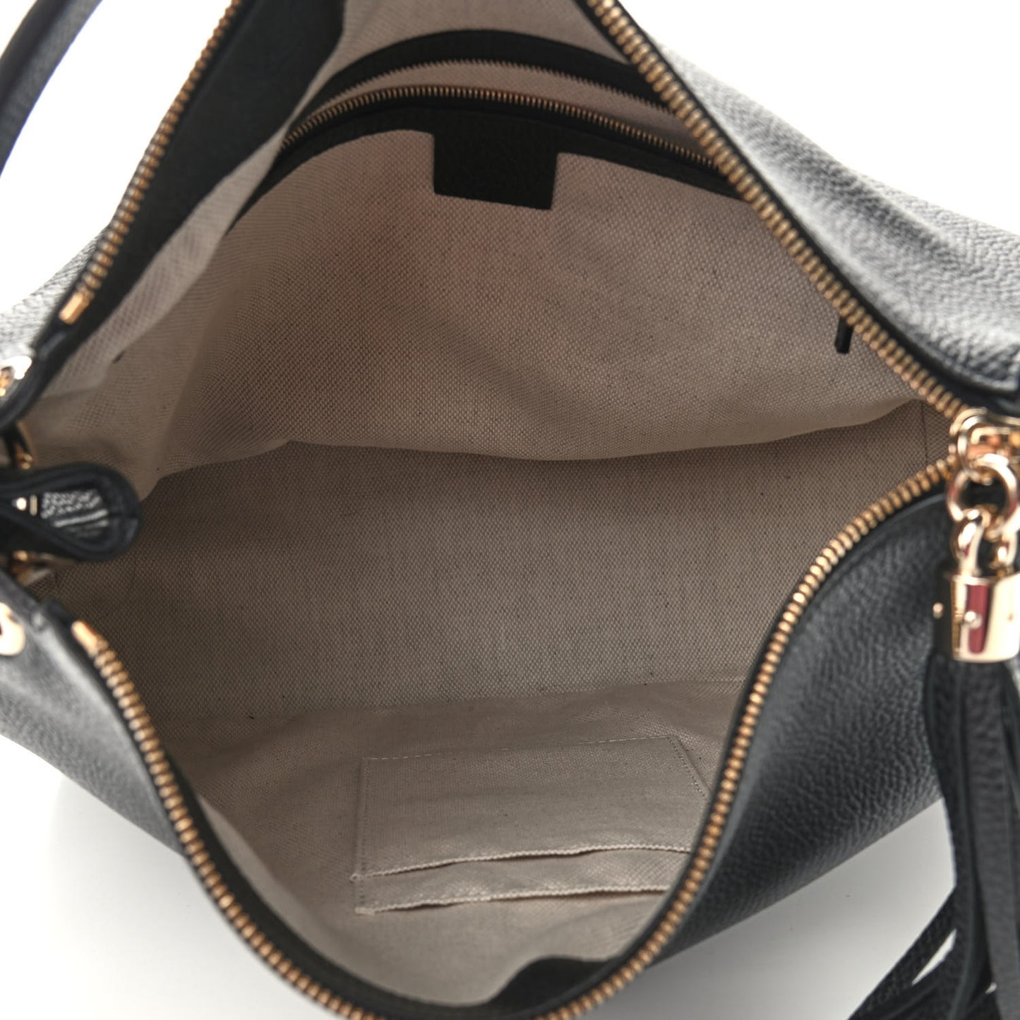 Pebbled Calfskin Large Soho Hobo Black