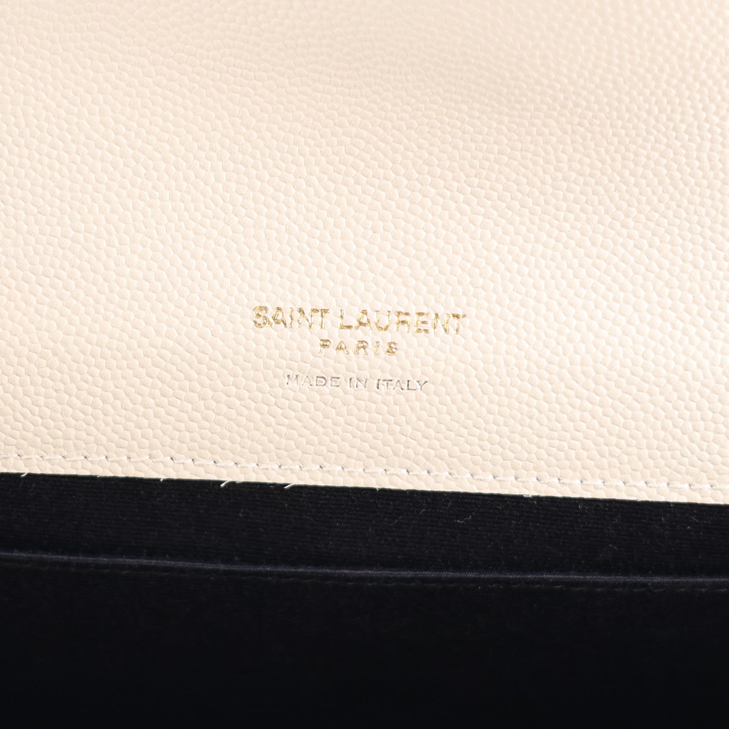 Saint Laurent Grain De Poudre Textured Mixed Matelasse Triquilt Monogram Clutch Crema Soft 6 of 10