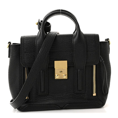 3.1 Phillip Lim Textured Calfskin Mini Pashli Satchel Black 1 of 9