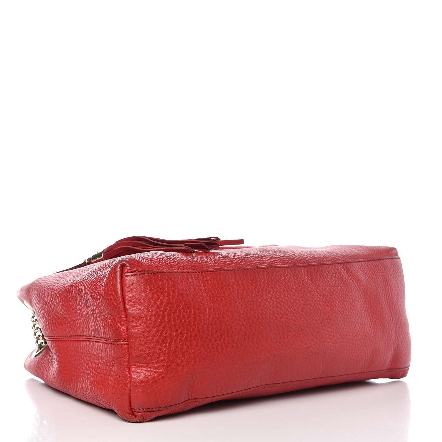 Gucci Pebbled Calfskin Medium Soho Chain Shoulder Bag Tabasco Red 4 of 17