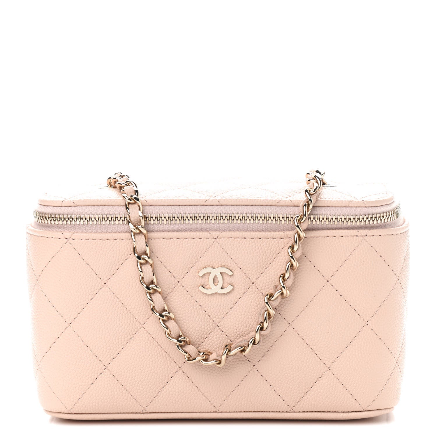 Chanel Caviar Quilted Small Vanity Case With Chain Light Beige 1 of 9