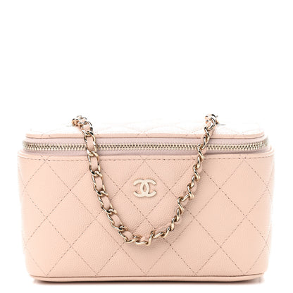 Chanel Caviar Quilted Small Vanity Case With Chain Light Beige 1 of 9