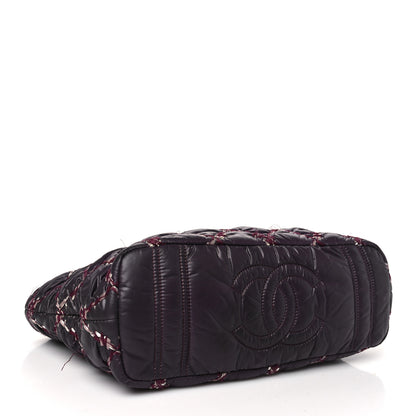 Chanel Nylon Quilted Tweed Stitch Bubble Camera Case Purple 4 of 11