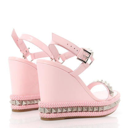 Christian Louboutin Patent Pyraclou 110 Wedge Sandals 38 Poupee 4 of 9
