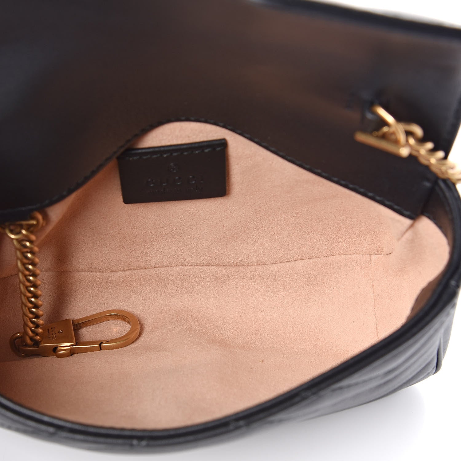 Gucci Calfskin Matelasse Super Mini GG Marmont Shoulder Bag Black 5 of 11