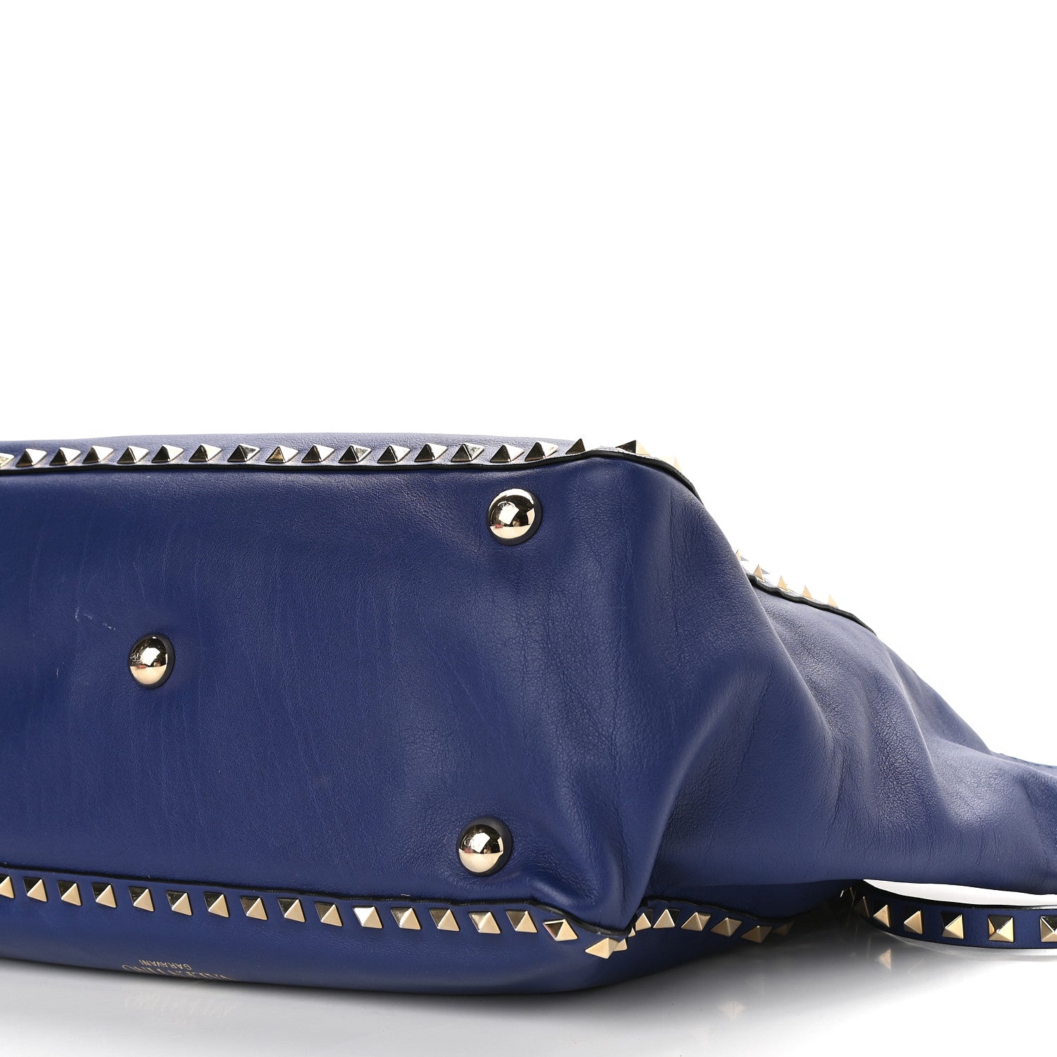 Valentino Garavani Vitello Medium Rockstud Tote Blue China 8 of 11