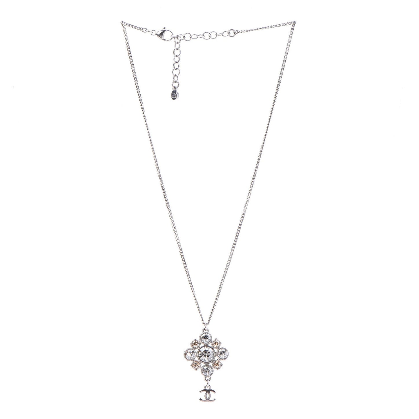 Crystal CC Necklace Silver