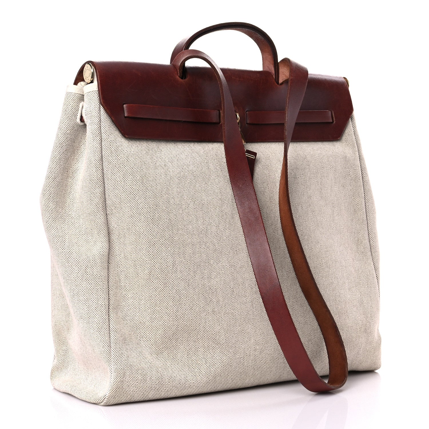 Hermes Toile Vache Calfskin Herbag 40 GM Natural 2 of 19