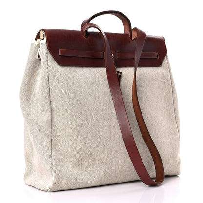 Hermes Toile Vache Calfskin Herbag 40 GM Natural 2 of 19