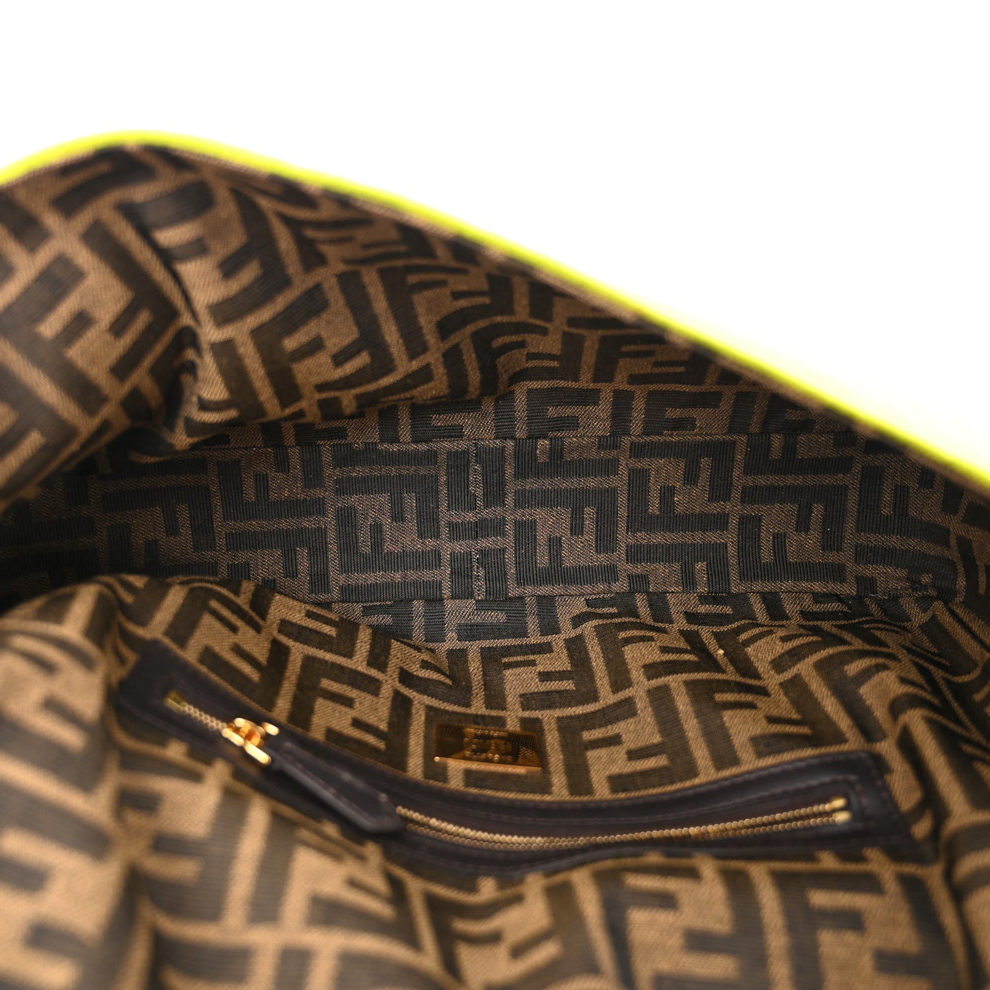 Fabric Jacquard FF 1974 Large Baguette Tobacco Moro Giallo Fluo