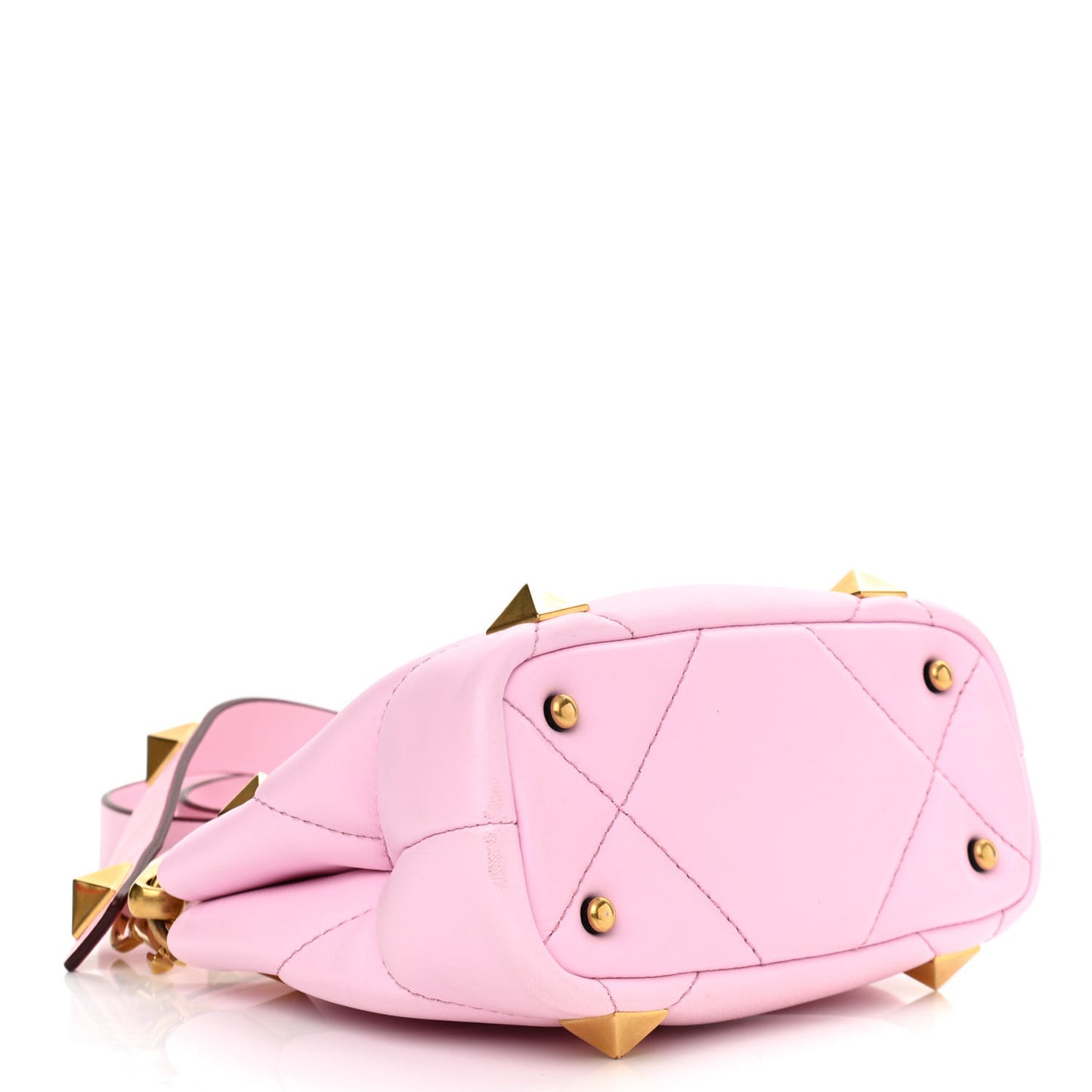 Nappa Mini Roman Stud The Handle Bag Pink Borealis