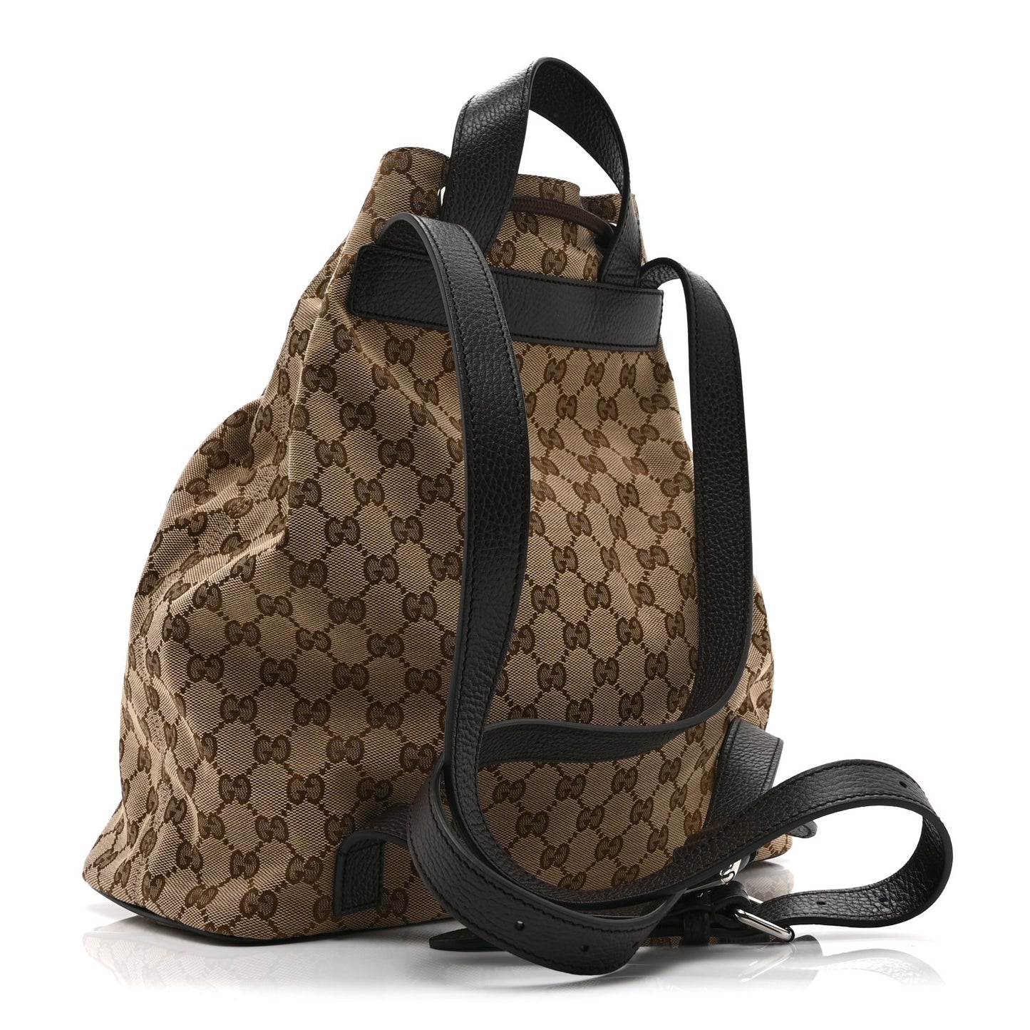 Monogram Dollar Calfskin O Drawstring Backpack Beige Ebony Testa di Moro Dark Chocolate
