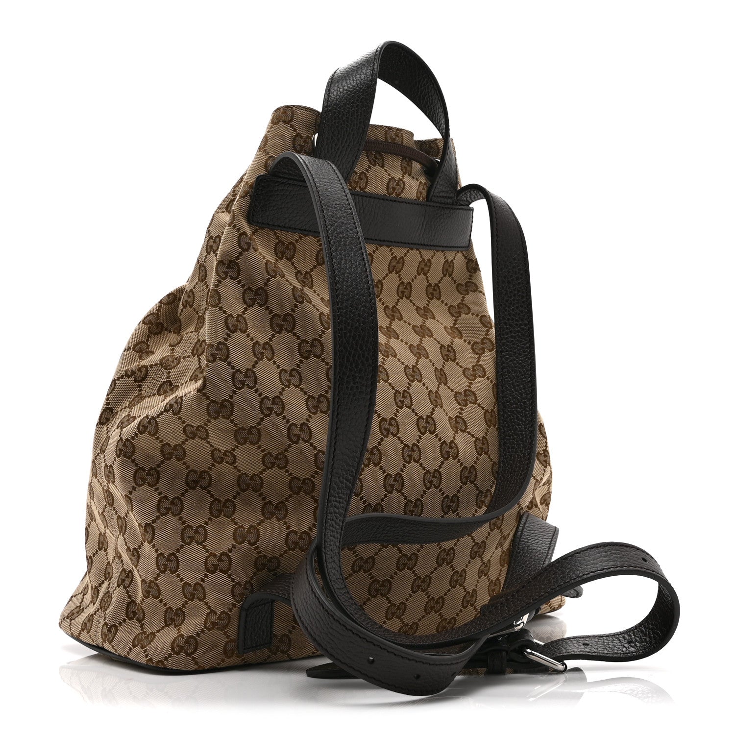 Gucci Monogram Dollar Calfskin O Drawstring Backpack Beige Ebony Testa di Moro Dark Chocolate 3 of 11