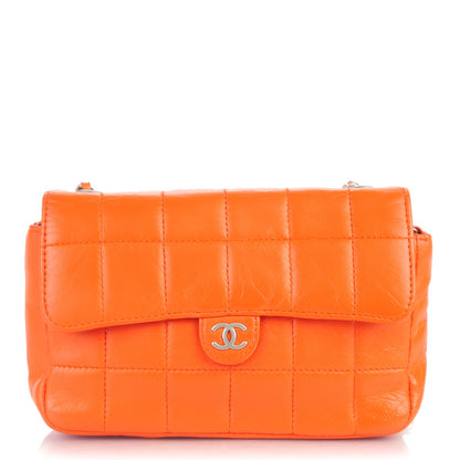Chanel Lambskin Square Stitched Mini Convertible Flap Belt Orange 1 of 8