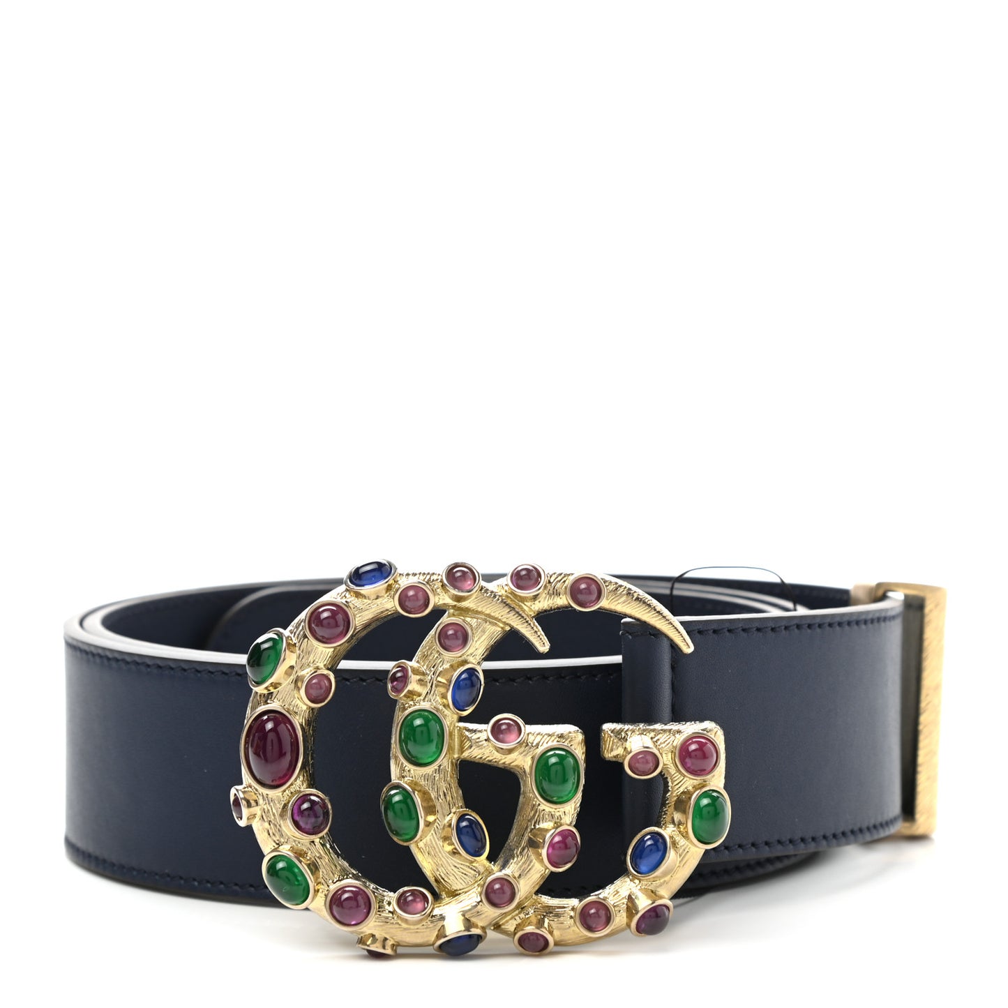 Calfskin Ceramic Glass Double G 40mm Belt 90 36 Black Multicolor