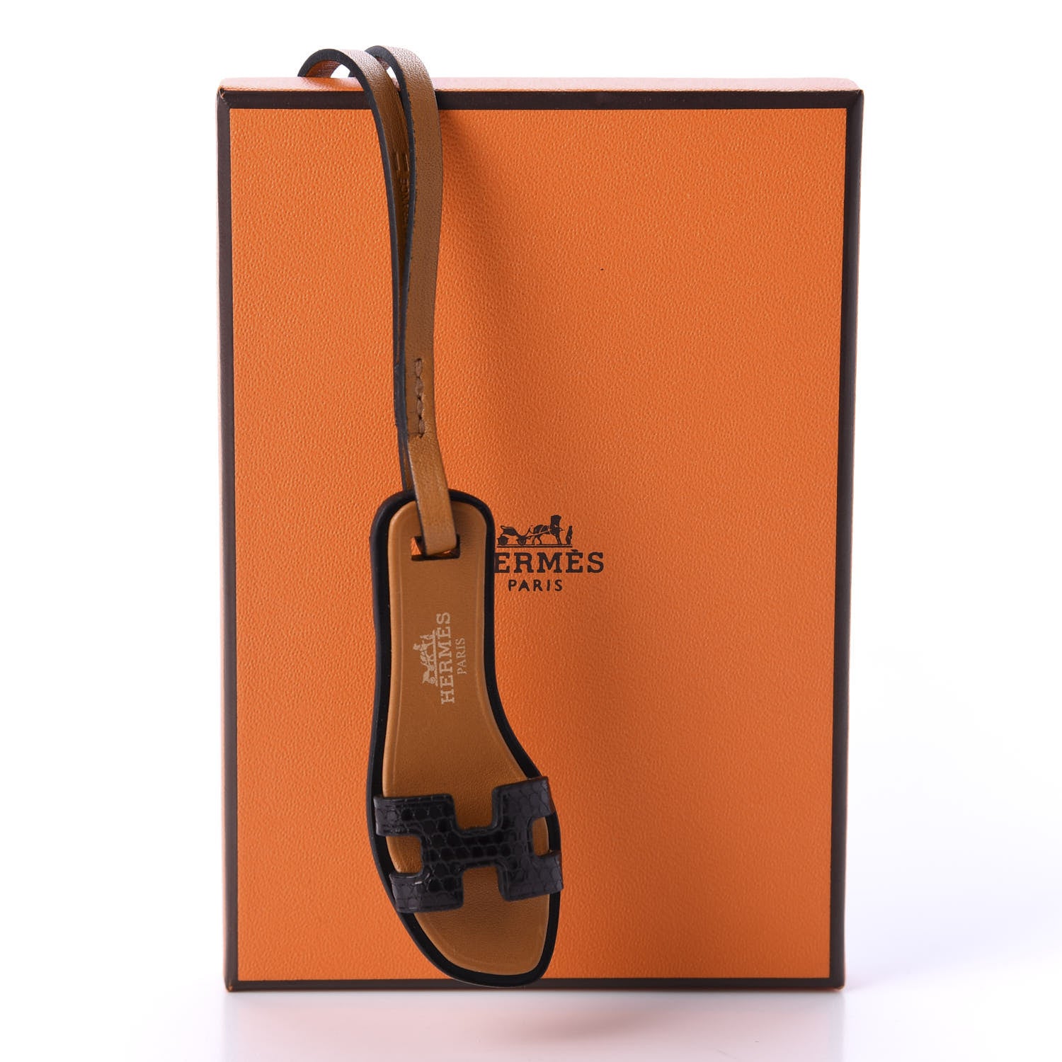 Hermes Porosus Crocodile Nano Bag Charm Black 5 of 5