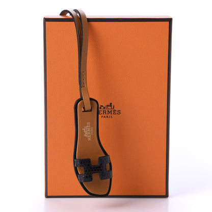 Hermes Porosus Crocodile Nano Bag Charm Black 5 of 5