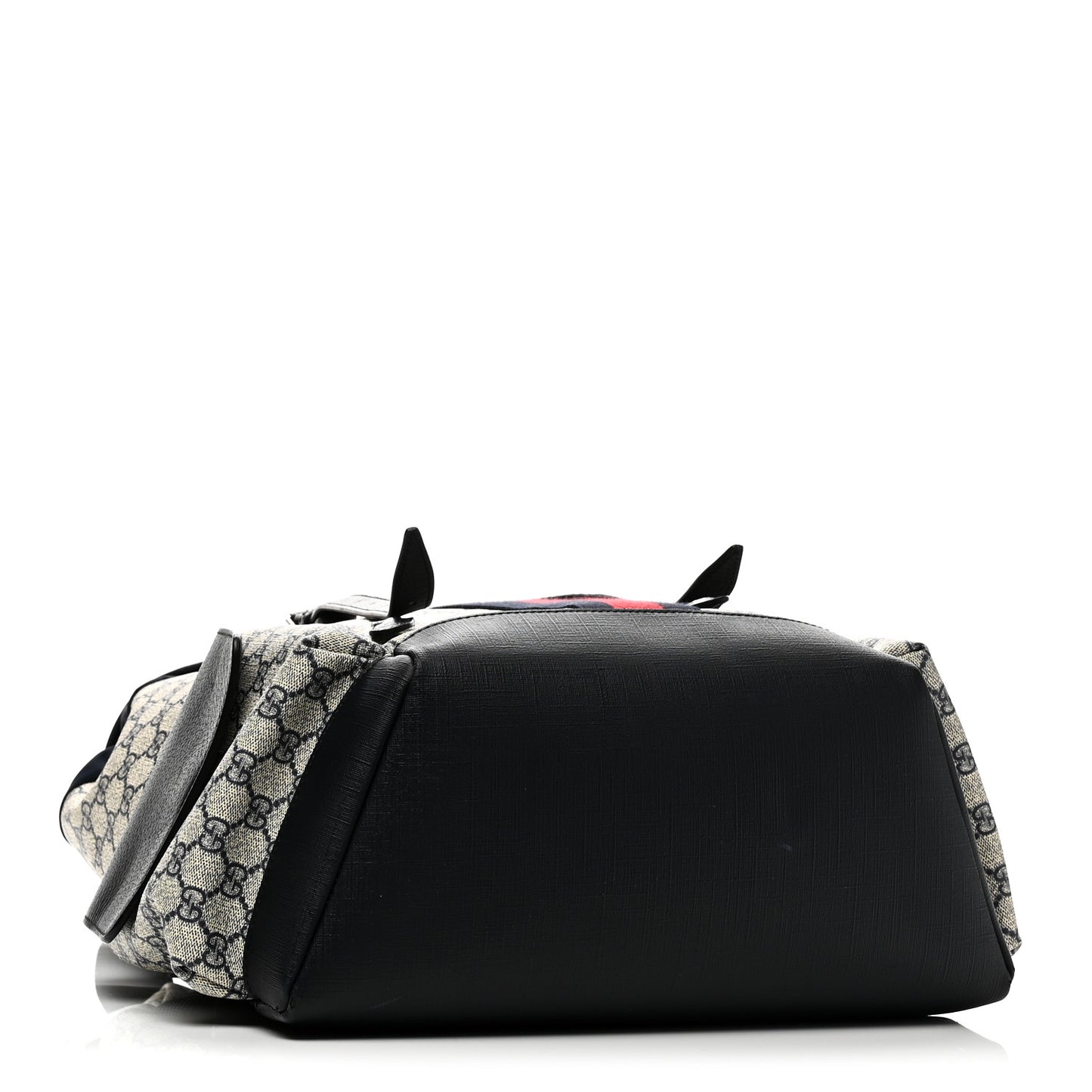 GG Supreme Monogram Medium Ophidia Double Buckle Backpack Beige Blue Black