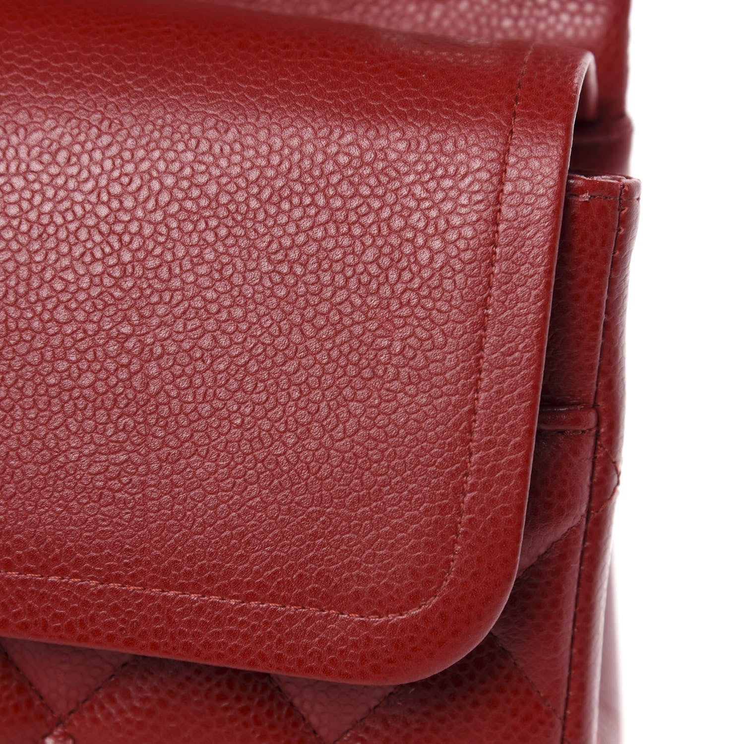Chanel Caviar Quilted Jumbo Double Flap Red 9 of 12
