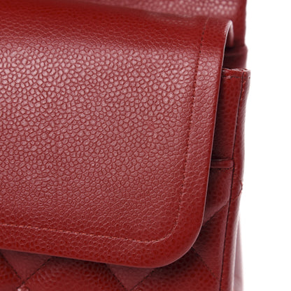 Chanel Caviar Quilted Jumbo Double Flap Red 9 of 12